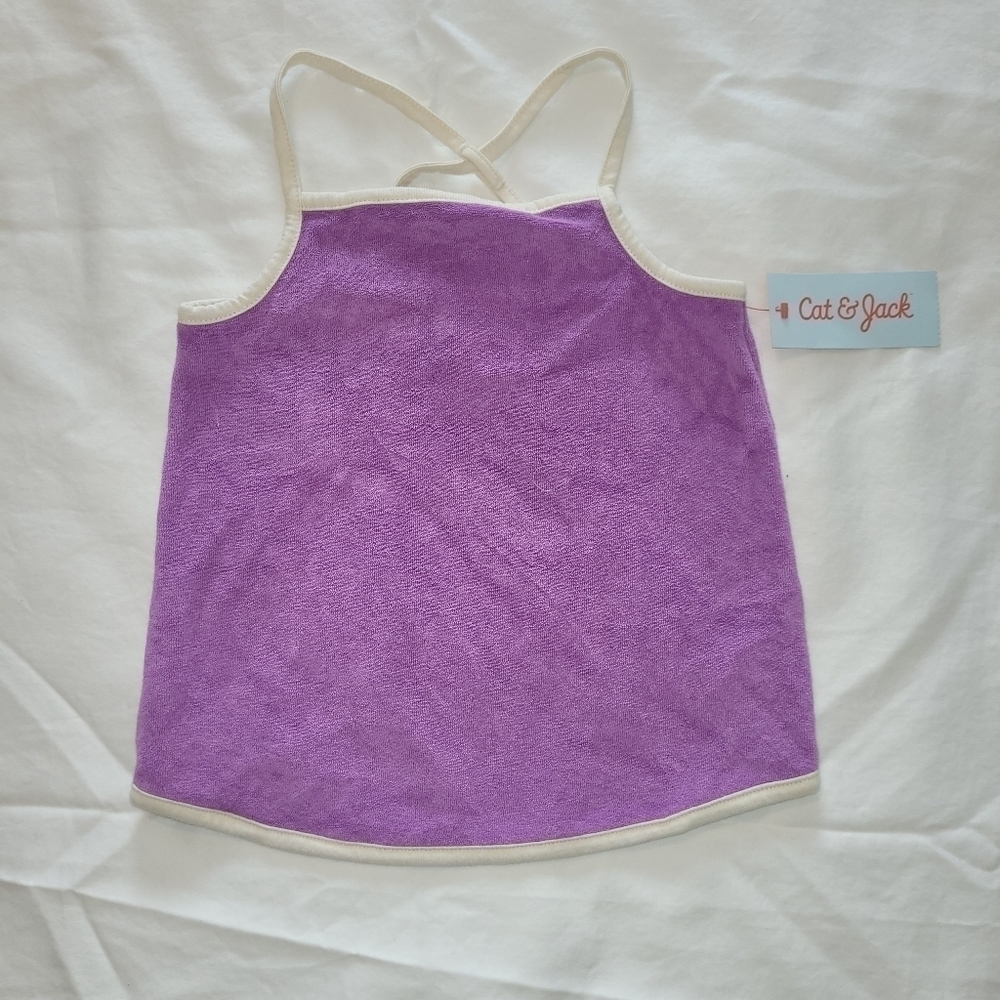 Cat & Jack Girl Size 5T Vibrant Orchid Terry Cloth Tank Top Cotton/Poly Blend